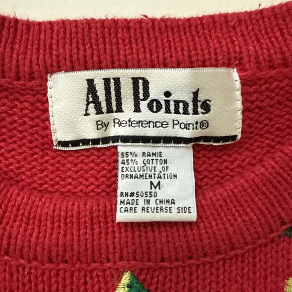 Vintage All Points By Reference Point Ugly Christmas Sweater Joy Noel Women's L - Picture 8 of 15